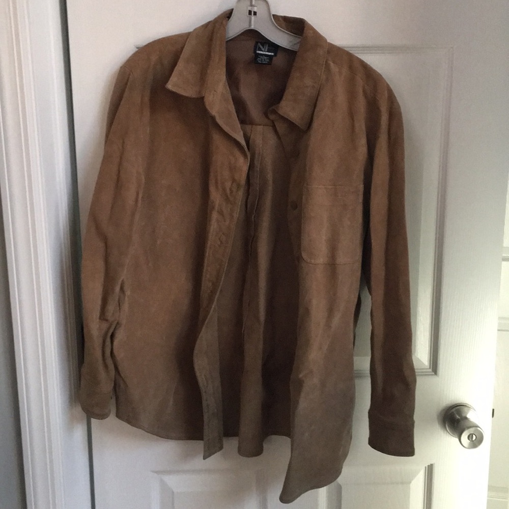 Tan Leather size large lightweight jacket/shirt